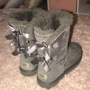 Grey Bailey Bow UGGS